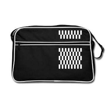 quadrillé pattern black white - Sac Retro - noir/blanc - Devant