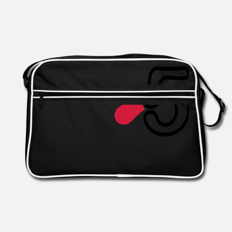 Number 5 & red heart Retro Bag