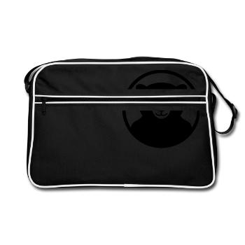 bear_a_04_2012_1c - Retro Tasche - Schwarz/Weiß - Vorne