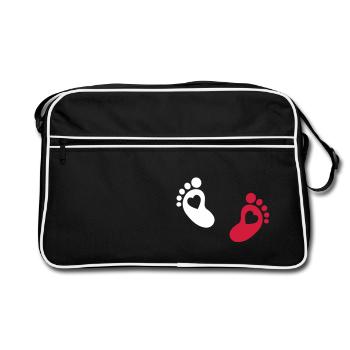 Bébé pieds - Sac Retro - noir/blanc - Devant