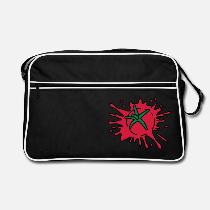 smashed tomato - Retro Tasche - Schwarz/Weiß