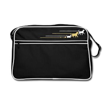 Dogs on a leash 5 - Retro Bag - black/white - Front