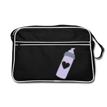biberon coeur - Sac Retro - noir/blanc - Devant
