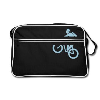 mountainbike - Retro Tasche - Schwarz/Weiß - Vorne