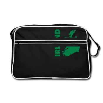 irland_umriss_50 - Retro Bag - black/white - Front