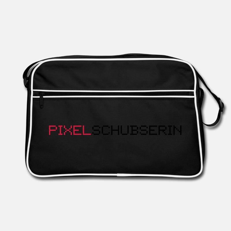 Pixelschubserin im Design von Pixeln, 2fb Retro Tasche