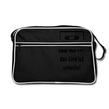 temps de bobine avant, la chanson est de la merde! - Sac Retro - noir/blanc - Devant