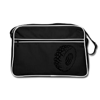 Reifen - Retro Tasche - Schwarz/Weiß - Vorne