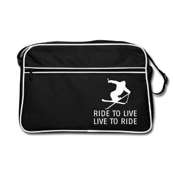 ride to live iiii - Sac Retro - noir/blanc - Devant