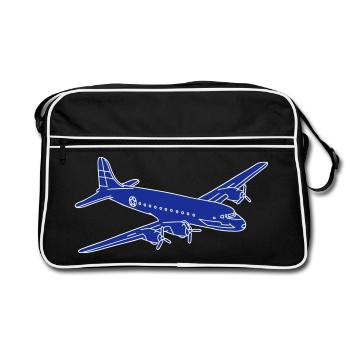 Flugzeug Rosinenbomber 2 - Retro Tasche - Schwarz/Weiß - Vorne