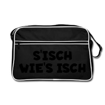 S´isch wie´s isch - Retro Tasche - Schwarz/Weiß - Vorne