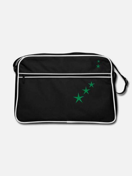 Star bow - Retro Bag - black/white - Front
