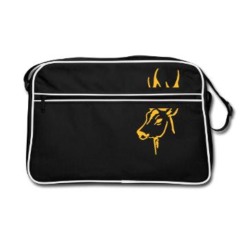 Rehbock - Retro Tasche - Schwarz/Weiß - Vorne