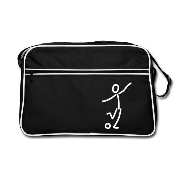 iYpsilon Fussball Schuss - Retro Tasche - Schwarz/Weiß - Vorne