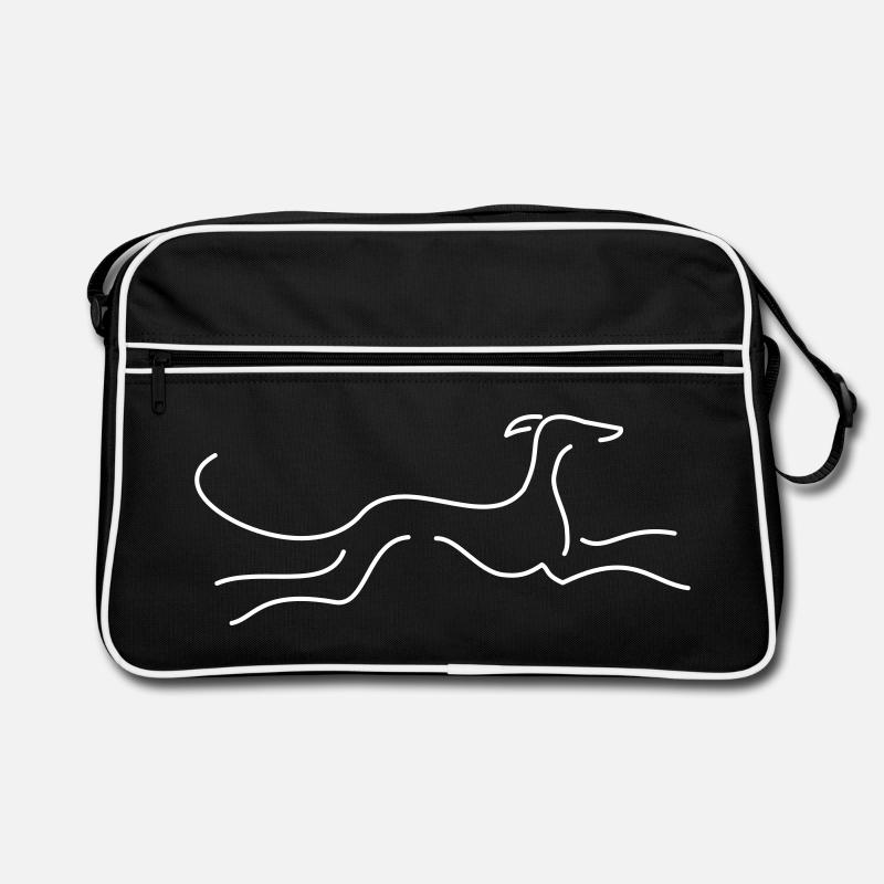 Windhund - Retro Tasche - Schwarz/Weiß