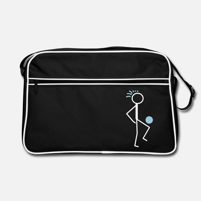 Fussballer - Retro Tasche - Schwarz/Weiß