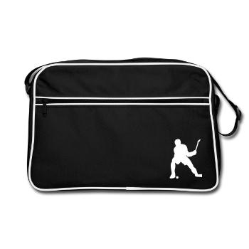 hockey - Retro Tasche - Schwarz/Weiß - Vorne