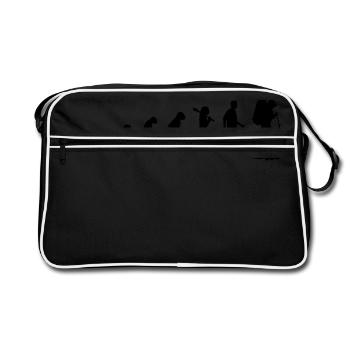 Evolution Of Travelling - Retro Tasche - Schwarz/Weiß - Vorne