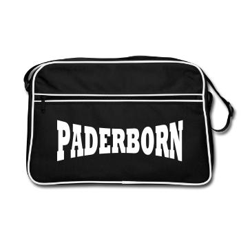 Paderborn Schriftzug - Retro Tasche - Schwarz/Weiß - Vorne