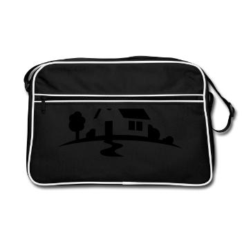 Haus - Retro Tasche - Schwarz/Weiß - Vorne