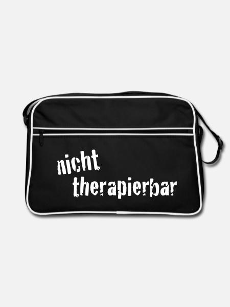 nicht_therapierbar - Retro Tasche - Schwarz/Weiß - Vorne