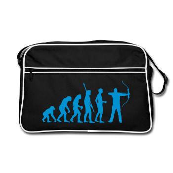 evolution_bogenschiessen - Retro Tasche - Schwarz/Weiß - Vorne