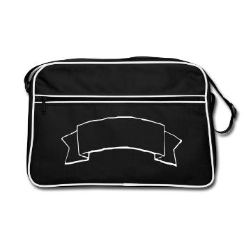 Decorative Banner, Text Frame Title/Heading - Retro Bag - black/white - Front