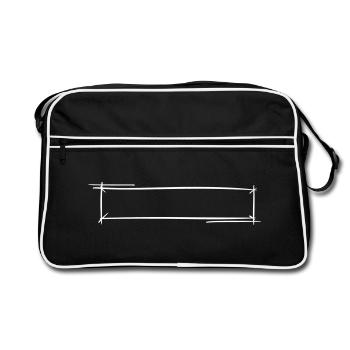 Decorative frame. Banner / Name Badge Template. - Retro Bag - black/white - Front