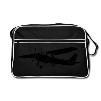 cessna152 - Retro Tasche - Schwarz/Weiß - Vorne