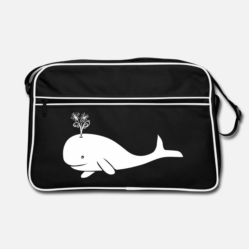 baleine baleine baleine rorqual bleu dauphin Sac Retro