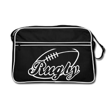 rugby - Retro Bag - black/white - Front