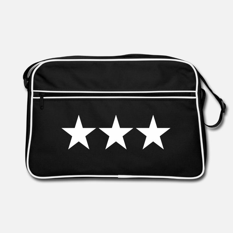 3 STERNE - Retro Tasche - Schwarz/Weiß