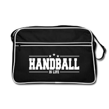 handball is life 1 - Sac Retro - noir/blanc - Devant