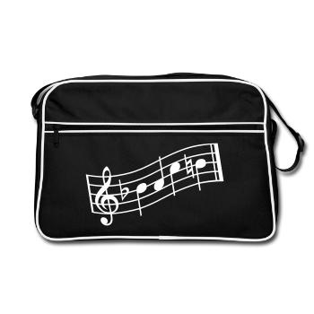 bach - Retro Tasche - Schwarz/Weiß - Vorne