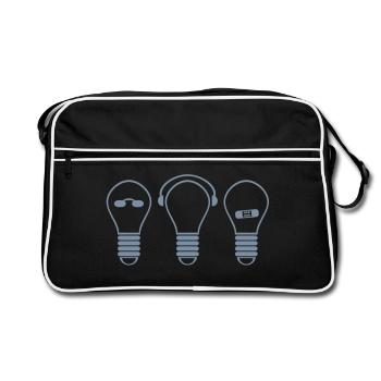 gluehbirne - Retro Tasche - Schwarz/Weiß - Vorne