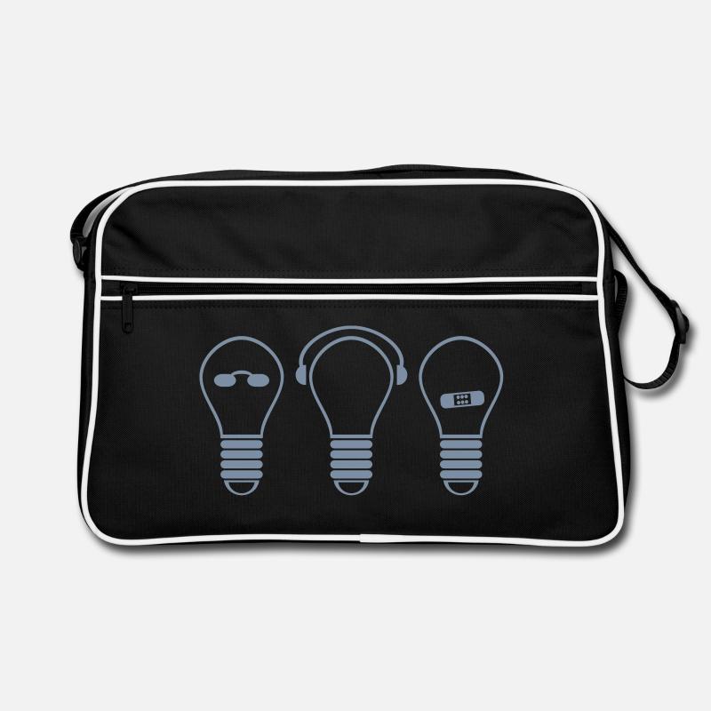 gluehbirne - Retro Tasche - Schwarz/Weiß