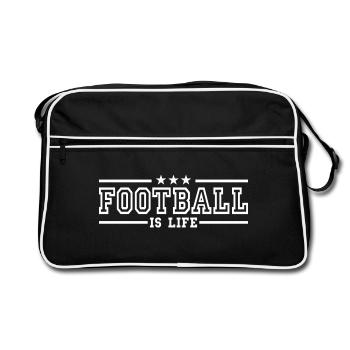 football is life deluxe - Retro Bag - black/white - Front