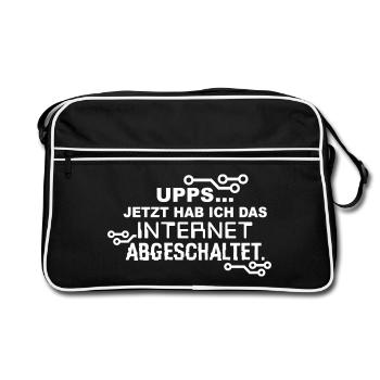Internet abgeschaltet - Retro Tasche - Schwarz/Weiß - Vorne