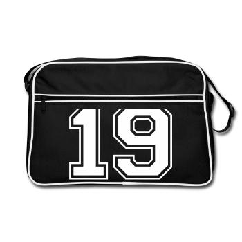 19 - Retro Tasche - Schwarz/Weiß - Vorne