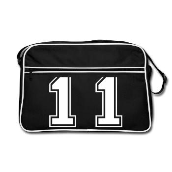 11 - Retro Tasche - Schwarz/Weiß - Vorne