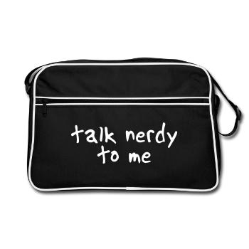 talk nerdy to me II - Retro Bag - black/white - Front