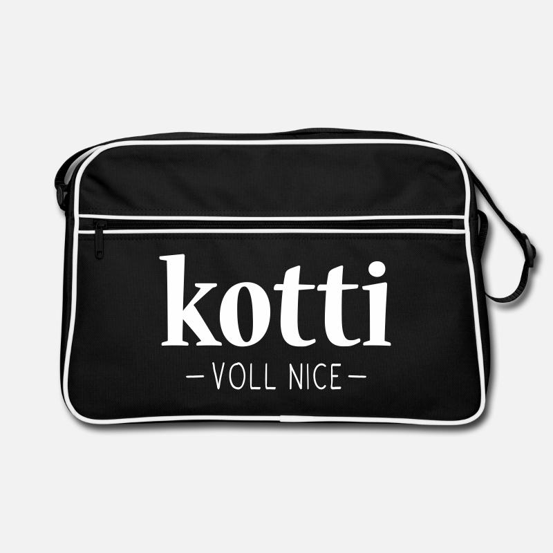 KOTTI SPRUCH, KOTTI VOLL NICE BERLIN - Retro Tasche - Schwarz/Weiß