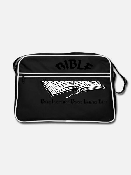 Bibel - Retro Tasche - Schwarz/Weiß - Vorne