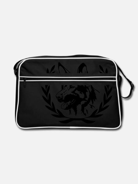 Schäferhund - Retro Tasche - Schwarz/Weiß - Vorne