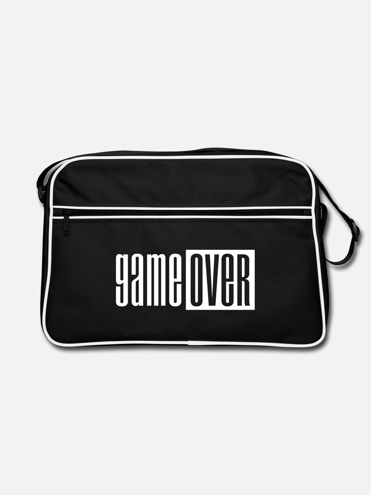 Game over deluxe - Retro Bag - black/white - Front