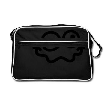 smiley dingue - Sac Retro - noir/blanc - Devant