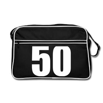 50 - Retro Tasche - Schwarz/Weiß - Vorne