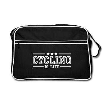 cycling is life deluxe - Retro Bag - black/white - Front