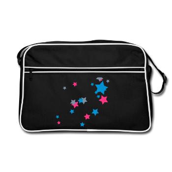 Chaos étoiles - Etoiles - Espace - Sac Retro - noir/blanc - Devant