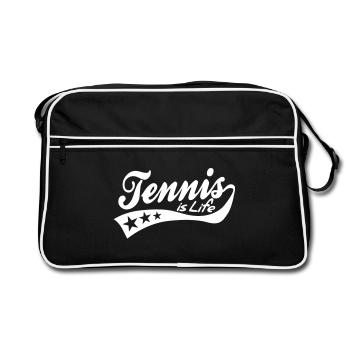 tennis is life - retro - Retro Tasche - Schwarz/Weiß - Vorne